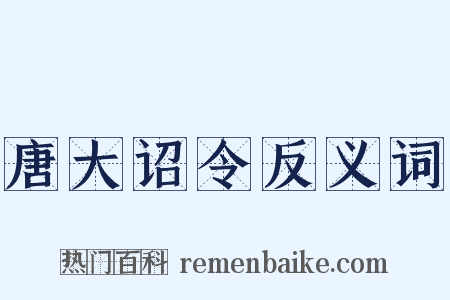 唐大诏令反义词是什么意思的图片